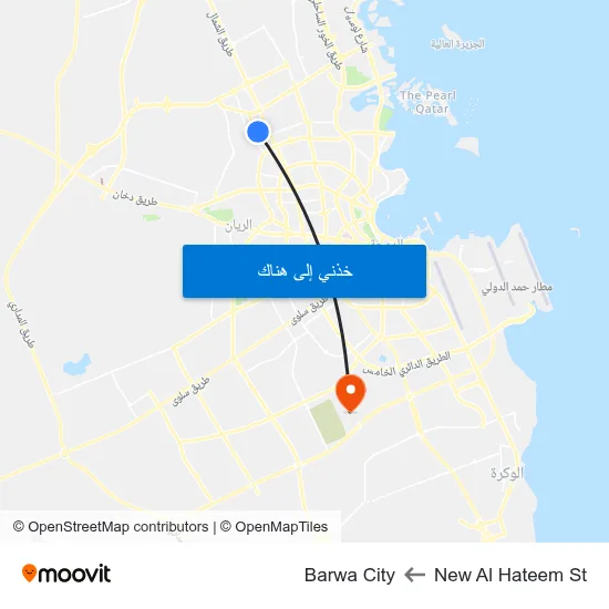 New Al Hateem St to Barwa City map