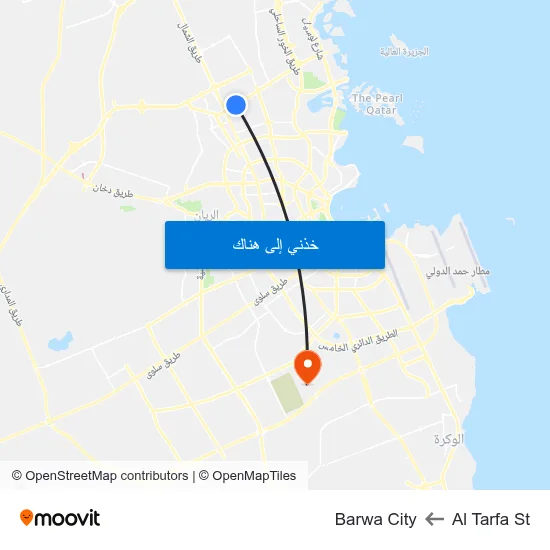 Al Tarfa St to Barwa City map
