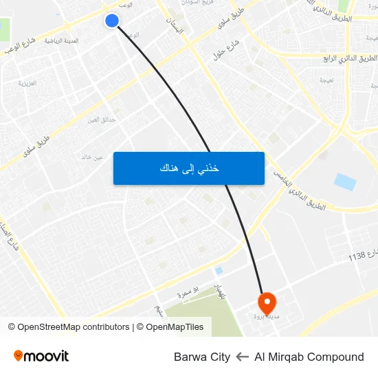Al Mirqab Compound to Barwa City map