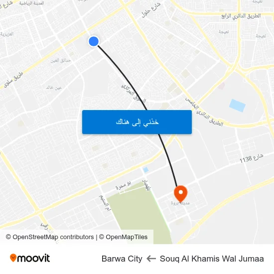 Souq Al Khamis Wal Jumaa to Barwa City map