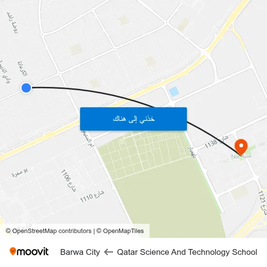 Qatar Science And Technology School to Barwa City map
