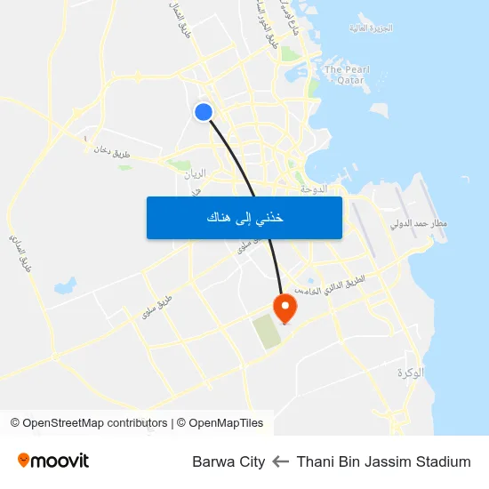 Thani Bin Jassim Stadium to Barwa City map
