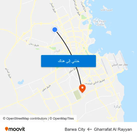 Gharrafat Al Rayyan to Barwa City map