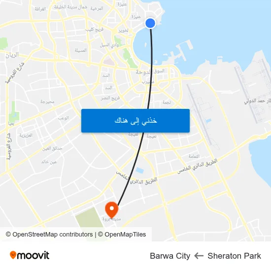 Sheraton Park to Barwa City map