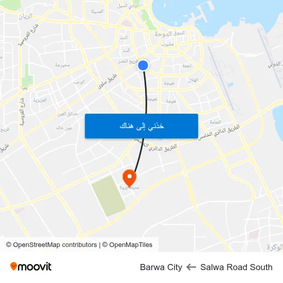 Salwa Road South to Barwa City map