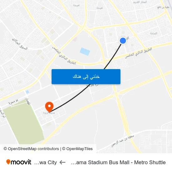 Al Thumama Stadium Bus Mall - Metro Shuttle to Barwa City map