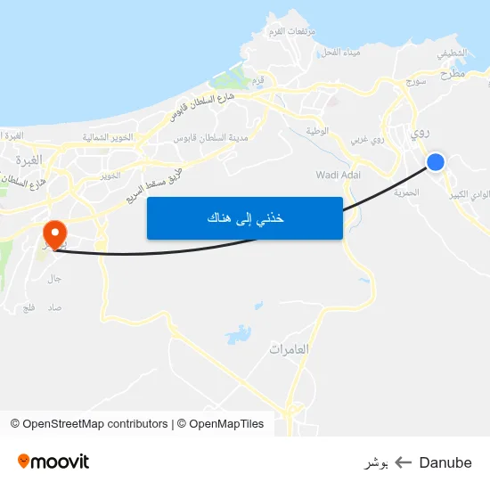 Danube to بوشر map