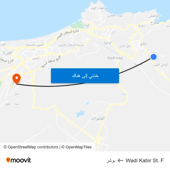 Wadi Kabir St. F to بوشر map