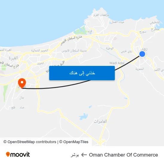 Oman Chamber Of Commerce to بوشر map