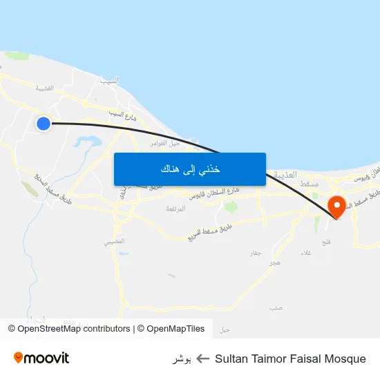 Sultan Taimor Faisal Mosque to بوشر map