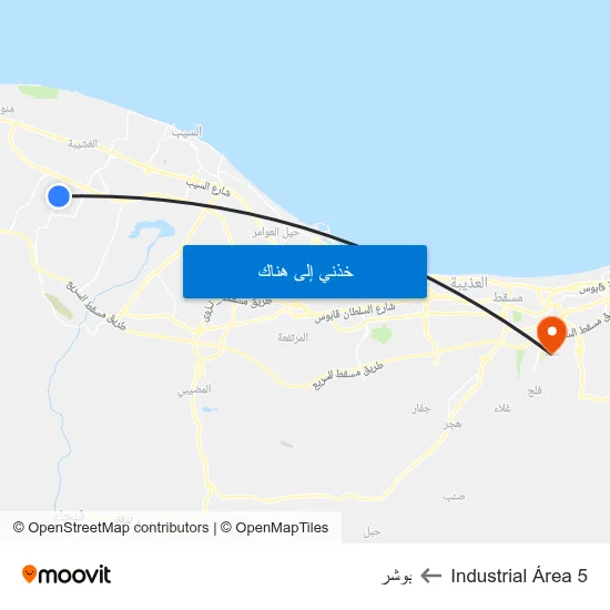 Industrial Área 5 to بوشر map