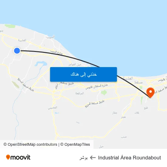 Industrial Área Roundabout to بوشر map
