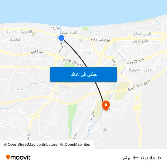 Azaiba 5 to بوشر map