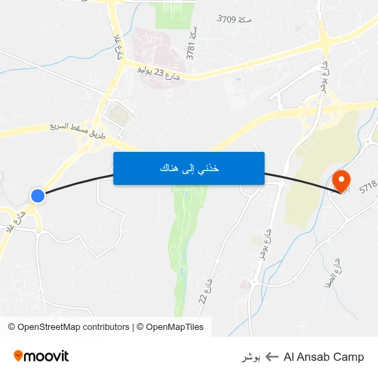 Al Ansab Camp to بوشر map