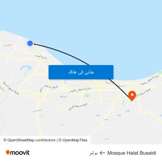 Mosque Halat Busaidi to بوشر map
