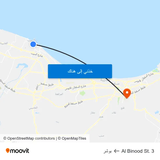Al Binood St. 3 to بوشر map