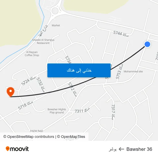 Bawsher 36 to بوشر map