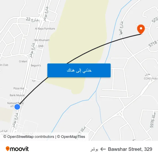 Bawshar Street, 329 to بوشر map
