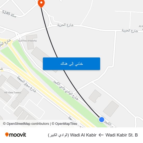 Wadi Kabir St. B to Wadi Al Kabir (الوادي الكبير) map