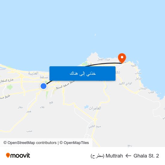Ghala St. 2 to Muttrah (مطرح) map