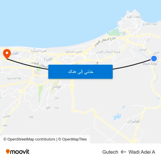 Wadi Adei A to Gutech map