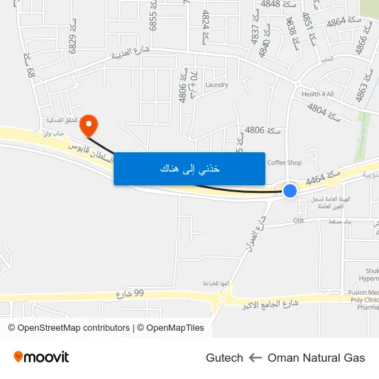 Oman Natural Gas to Gutech map