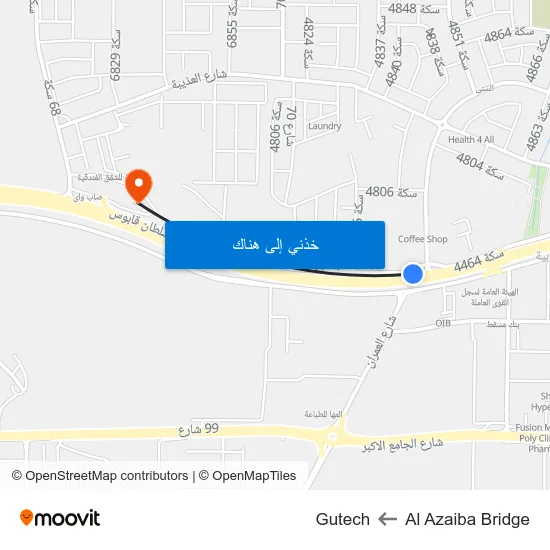 Al Azaiba Bridge to Gutech map