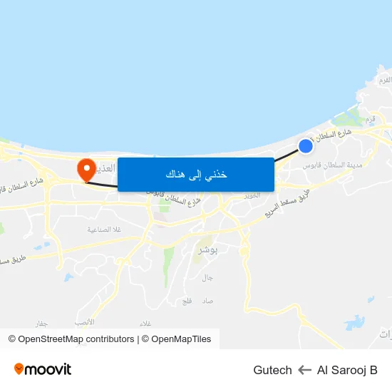 Al Sarooj B to Gutech map