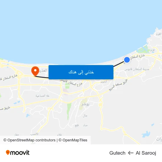 Al Sarooj to Gutech map