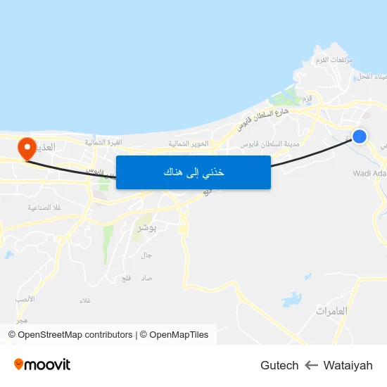 Wataiyah to Gutech map
