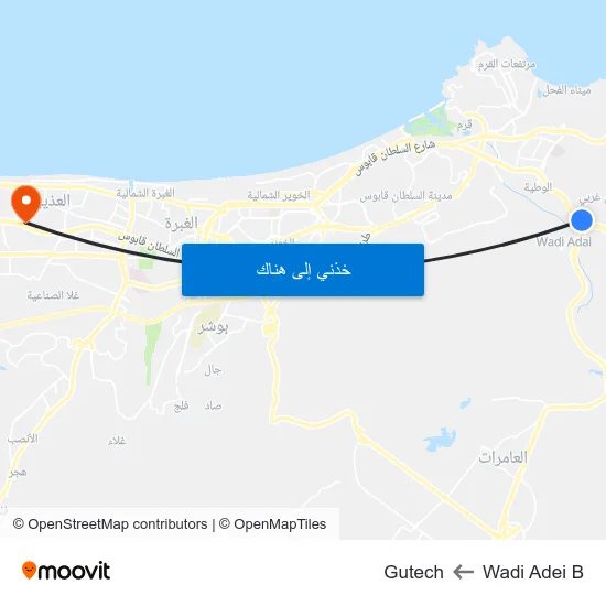 Wadi Adei B to Gutech map