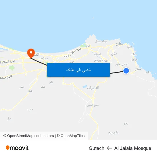 Al Jalala Mosque to Gutech map