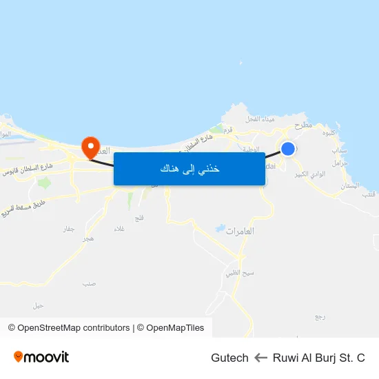 Ruwi Al Burj St. C to Gutech map