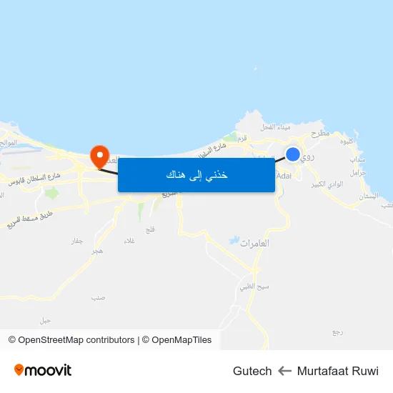 Murtafaat Ruwi to Gutech map