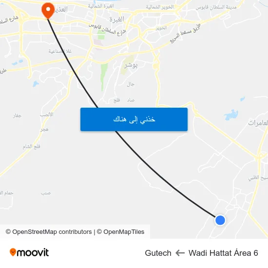 Wadi Hattat Área 6 to Gutech map