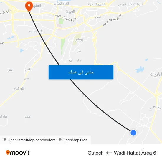Wadi Hattat Área 6 to Gutech map