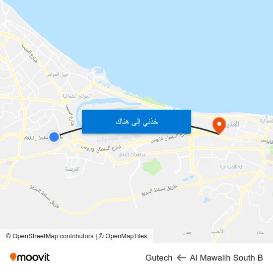 Al Mawalih South B to Gutech map