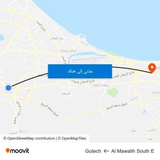 Al Mawalih South E to Gutech map