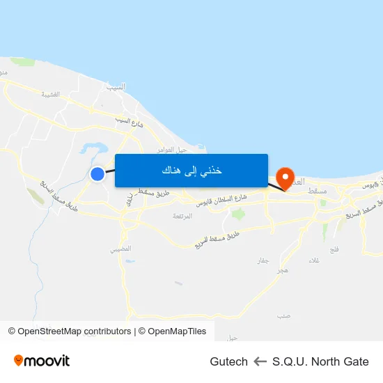 S.Q.U. North Gate to Gutech map