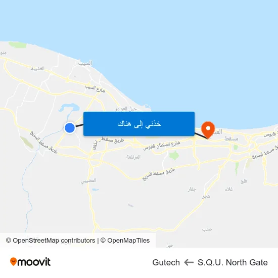 S.Q.U. North Gate to Gutech map