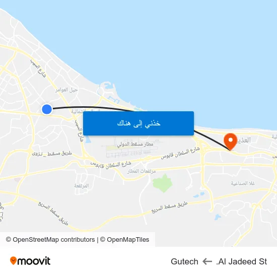 Al Jadeed St. to Gutech map