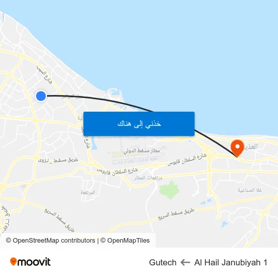 Al Hail Janubiyah 1 to Gutech map