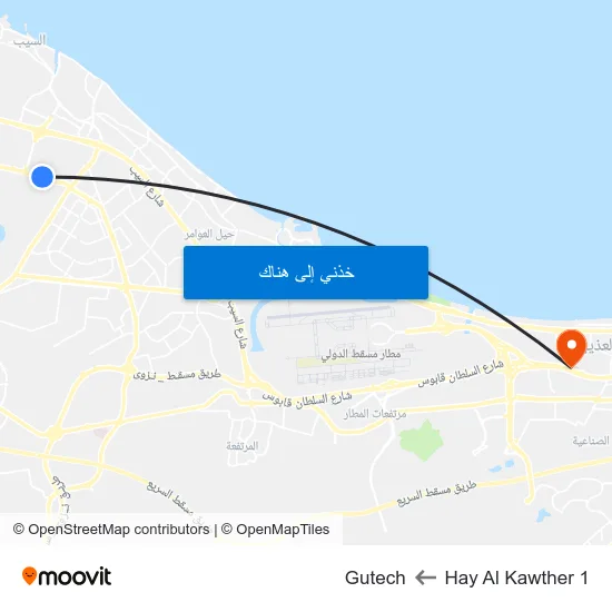 Hay Al Kawther 1 to Gutech map