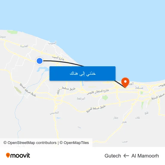 Al Mamoorh to Gutech map