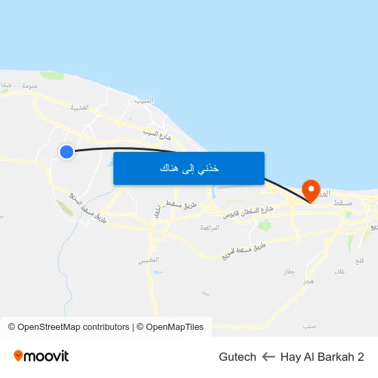 Hay Al Barkah 2 to Gutech map