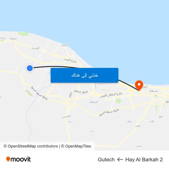 Hay Al Barkah 2 to Gutech map