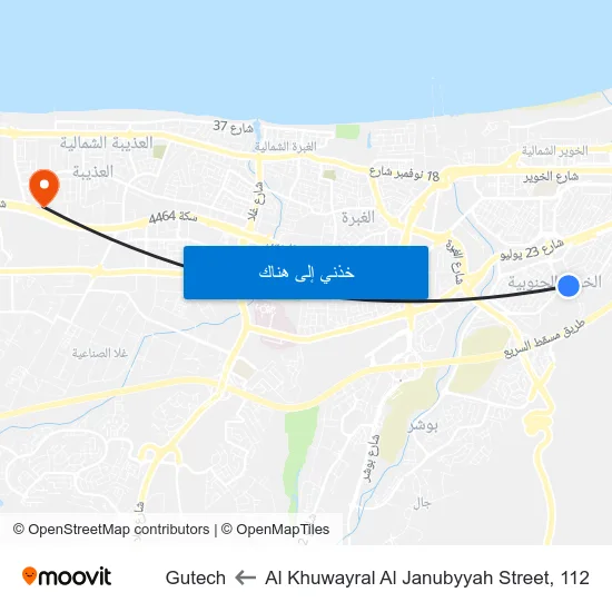 Al Khuwayral Al Janubyyah Street, 112 to Gutech map