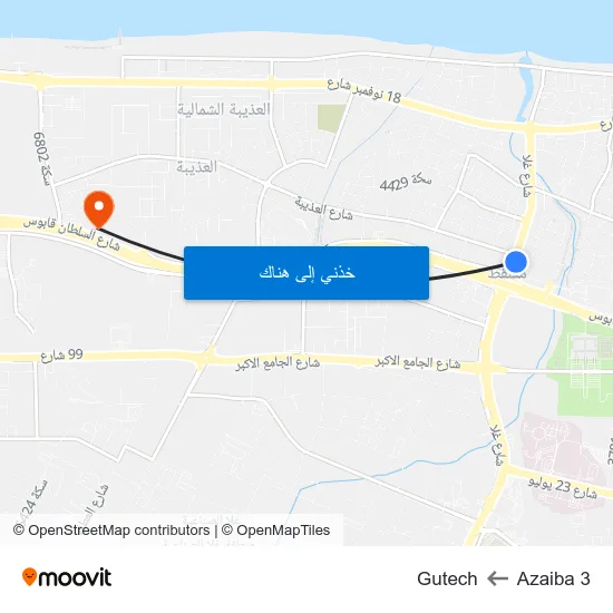 Azaiba 3 to Gutech map