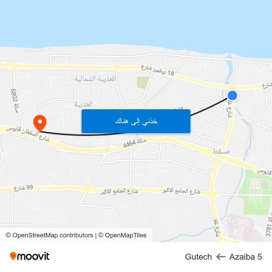 Azaiba 5 to Gutech map
