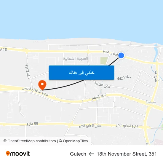 18th November Street, 351 to Gutech map